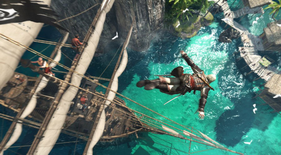 Как сделать прыжок от стены в assassins creed 2